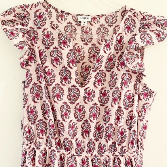 J. Crew Ruffle-Sleeve Floral Print Midi Dress - Picture 3 of 11